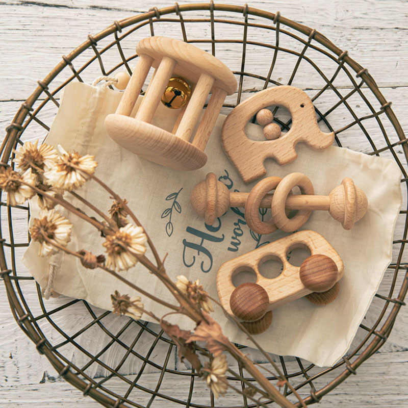 Ins Montessori Baby Baby Buggy Hand Rattle Toy Set - Image 6
