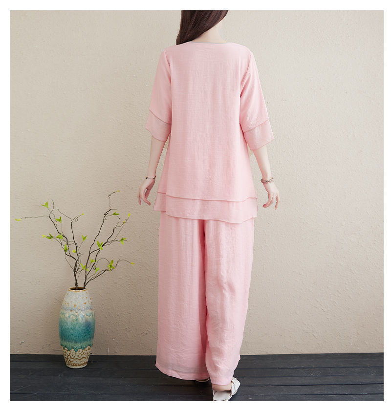 Women's Chinese Style Zen Cotton And Linen Cheongsam Suit - Image 5